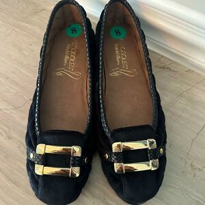 Aerosoles black, Sherbet ballet flats with gold buckle.